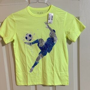 The Children's Place Neon Yellow Soccer Graphic Tee M 7/8